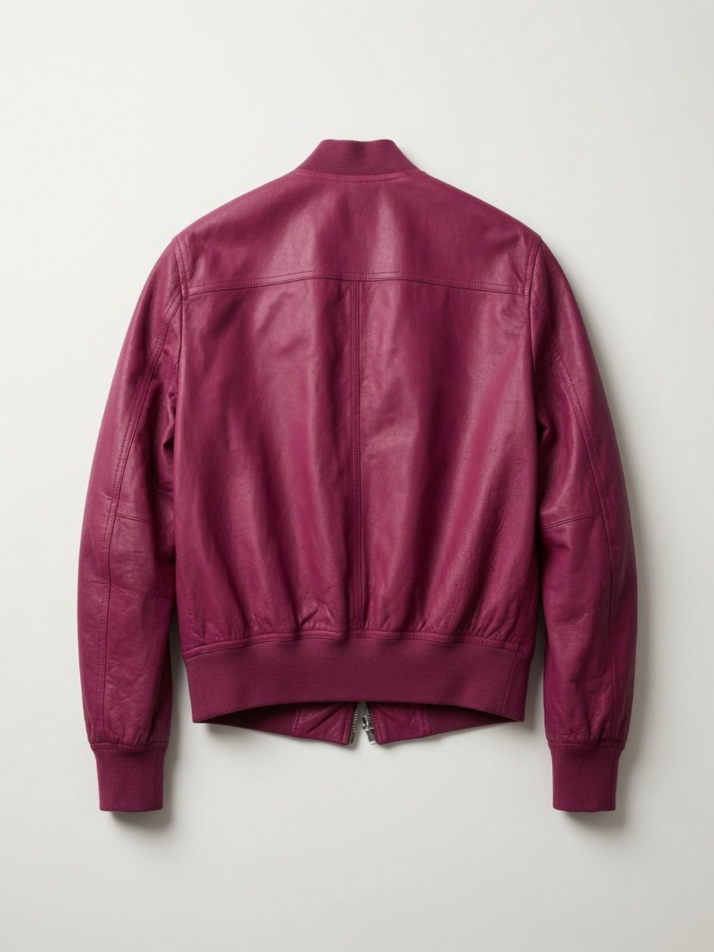 Bomber Jacket in Deep Raspberry - Picture 3 of 5